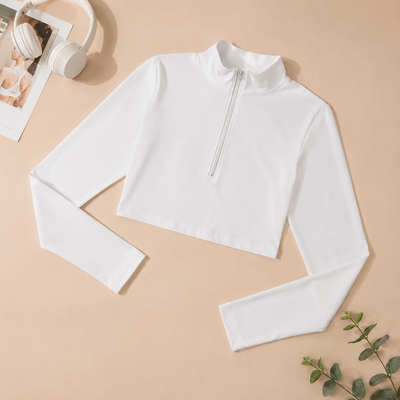 SHEIN - Crop top manga larga blanco talle M o L