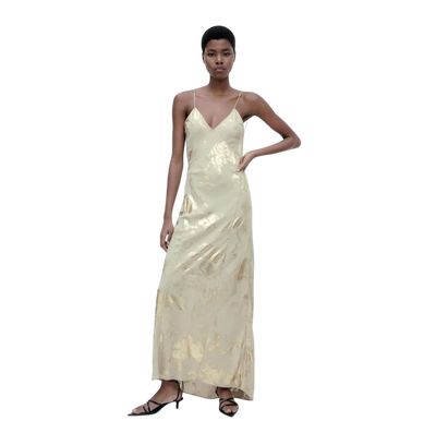ZARA - Vestido saten lencero nuevo con etiqueta talle M
