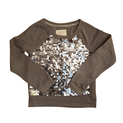 SO - Buzo gris con lentejuelas talle 10 muy bueno