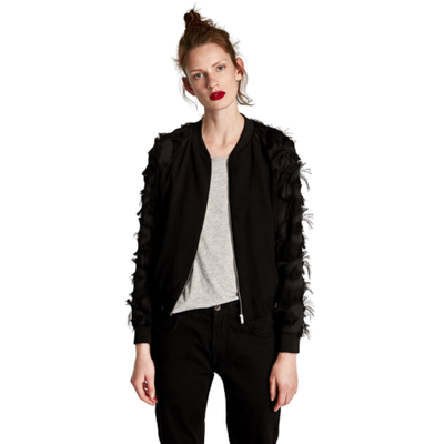 ZARA - Campera negra bomber talle L nueva