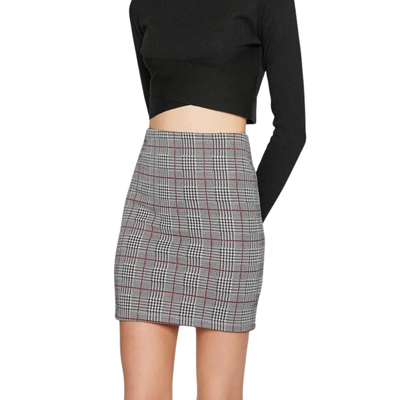 OLE - Falda cuadrillé gris talle XS impecable