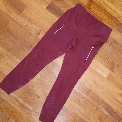 MEMBERS MARK - Calza leggings bordó cierres t.M