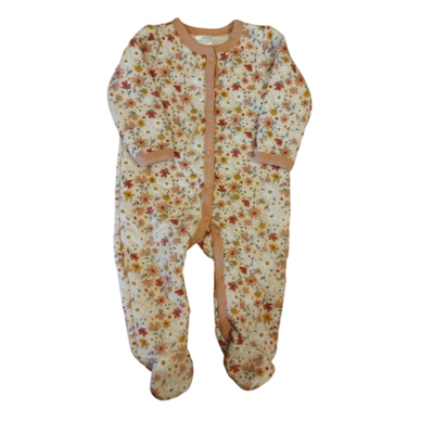 LITTLE BEGINNINGS - Enterito gruesito algodón flores 6-9 meses sin uso