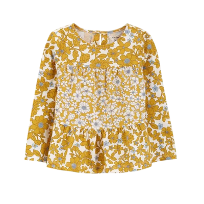 CARTERS - Remera tipo vestido floreada 0-3 meses nueva