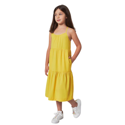 MONDETTA - Vestido amarillo talle 12 nuevo con etiqueta