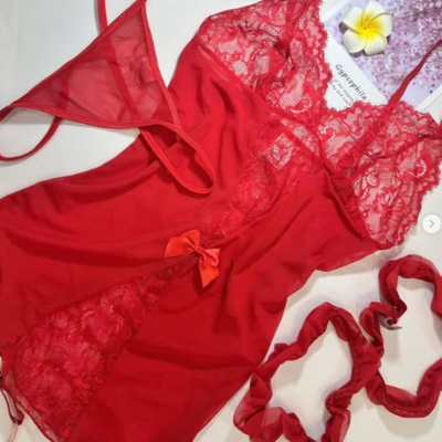 SHEIN - Lencería roja 2 piezas t.90