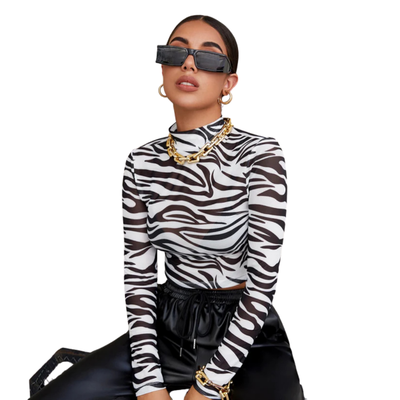 ZECHKA - Top cebra tul talle M nuevo