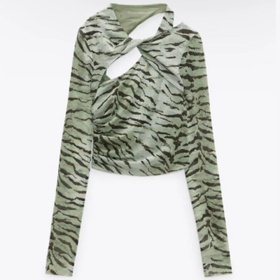 ZARA - Blusa cebra t.L