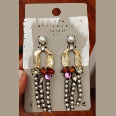 ZARA - Aros colgantes piedras