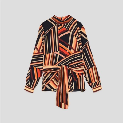 ZARA - Blusa estampa geométrica nueva talle S