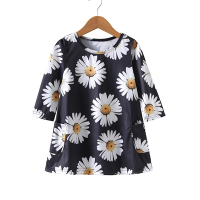 JOOM - Vestido niña margaritas nuevo 3T