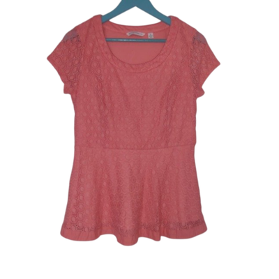 ISAAC MIZRAHI - Blusa coral broderie t.S