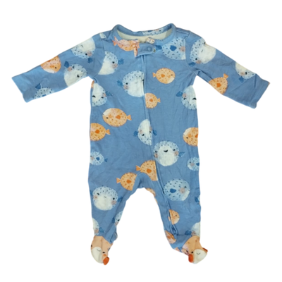 CARTERS - Enterito algodón fondo del mar 0-3 meses muy bueno