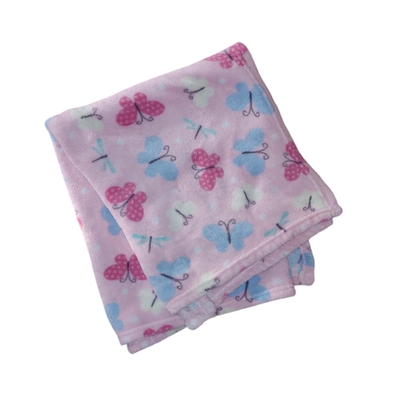 Manta de polar rosa estampada