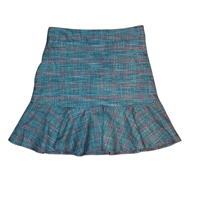 Trendyol - Falda tramada gris rojo talle XS