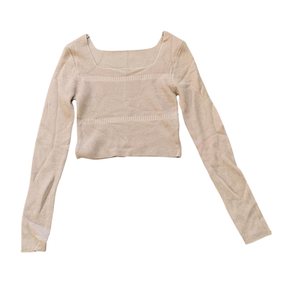 SHEIN - Sweater crop beige talle S nuevo