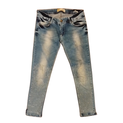 GOCCHE - Jean chupin tiro bajo strass talle 30