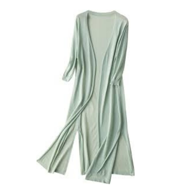 Saco largo verde menta talle único nuevo