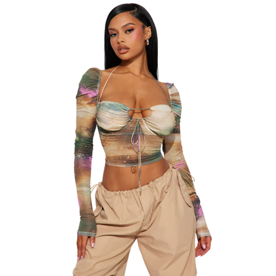 SHEIN - Blusa crop gasa talle S nueva