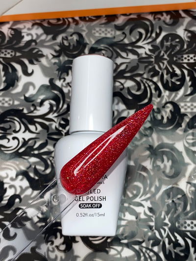 ESMALTE SEMIPERMANENTE ROJO BRILLOS CHERIMOYA 