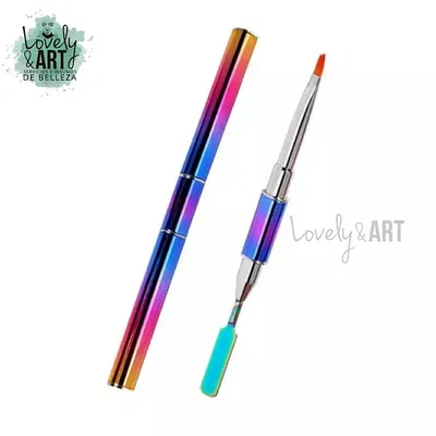 PINCEL PARA POLY GEL CON ESPATULA TORNASOLADO