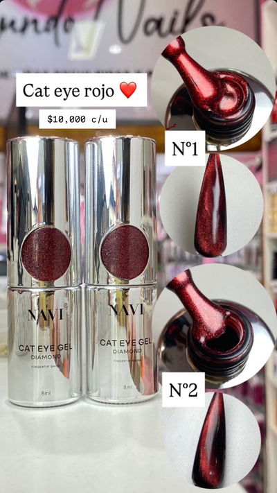 ESMALTE CAT EYE ROJO Y BORDO