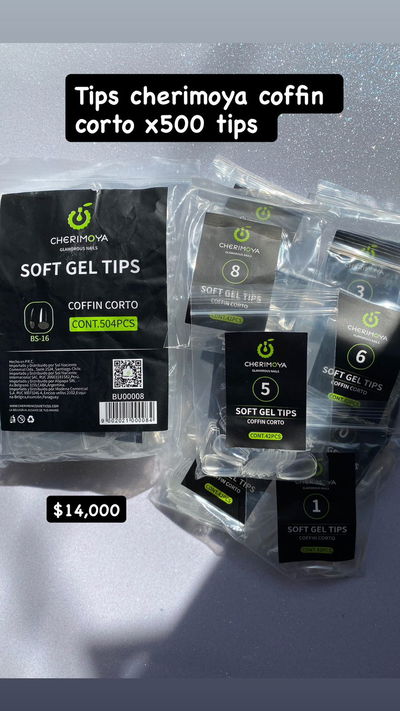 TIPS PARA SOFT GEL COFFIN CORTO CHERIMOYA X500
