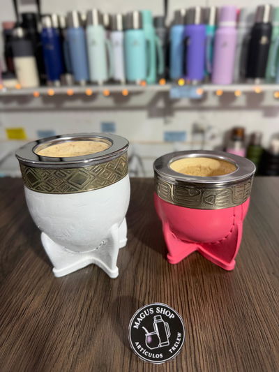 Mate Imperial rosa y blanco 