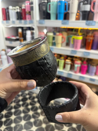 Mate Imperial labrado con base de cuero