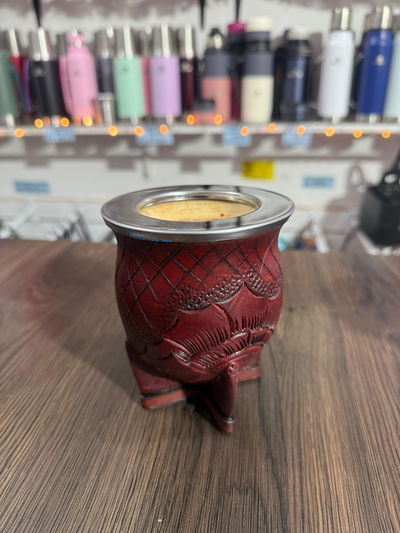 Mate camionero de cuero labrado