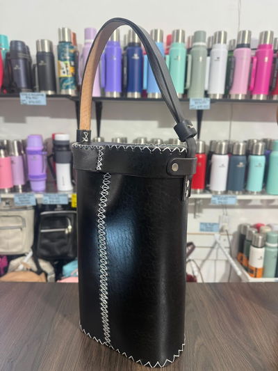 Bolso de cuero (con tapa)