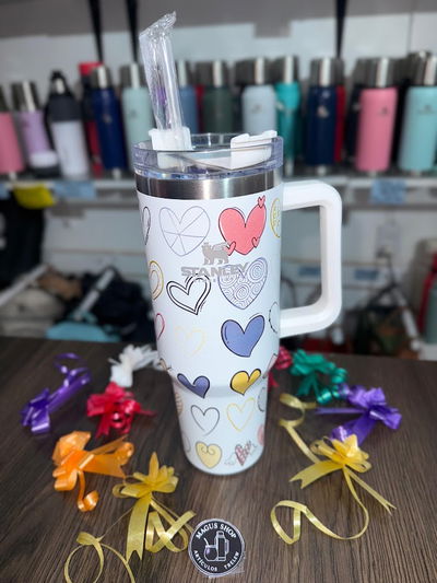 Vaso térmico 1,2L con corazones