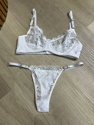 Conjunto aro con encaje -BLANCO-
