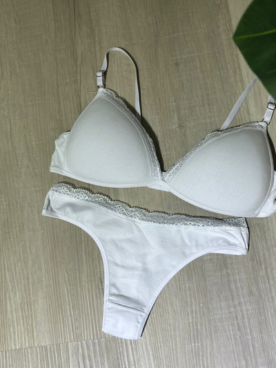 Conjunto taza soft coronita algodon -BLANCO-