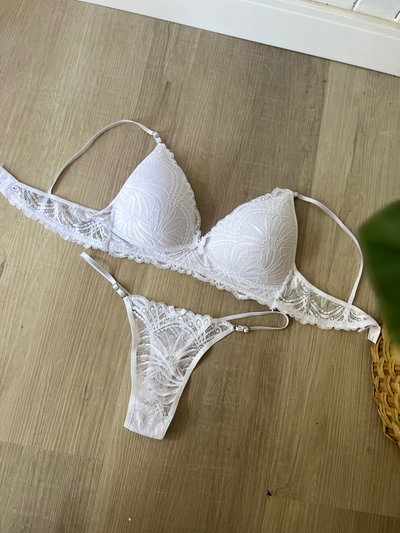 Conjunto soft linea CELI con encaje -BLANCO-