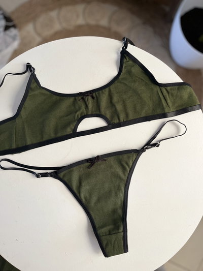 Conjunto abertura algodon -VERDE-