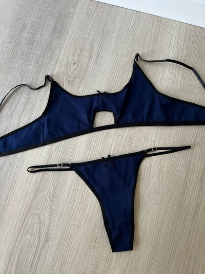 Conjunto abertura algodon -AZUL-