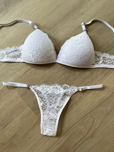 Conjunto taza soft encaje Art 600 -BLANCO-