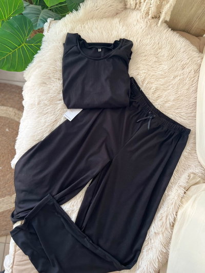 pijama largo morley NEGRO LISO