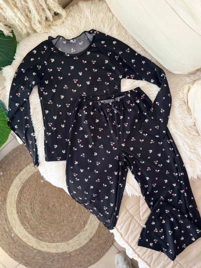 pijama largo morley NEGRO FLOR