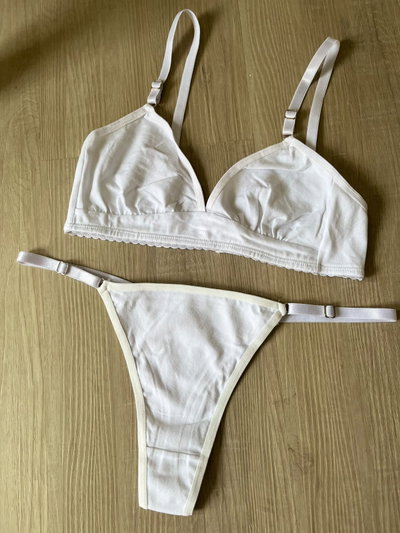 conjunto algodon con bajo busto -BLANCO-