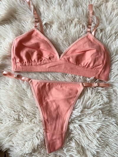 conjunto algodon con bajo busto -SALMON-