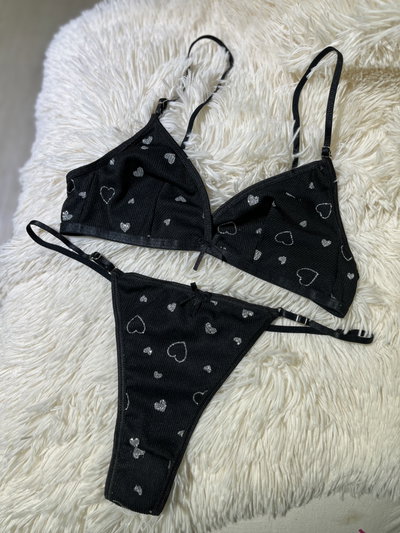 Conjunto morley GLITTER -Negro-