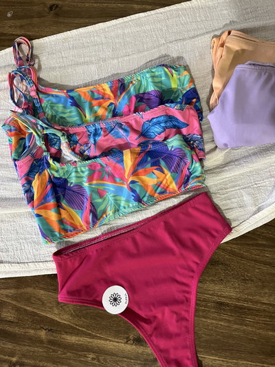 Bikini tiro alto estampada 