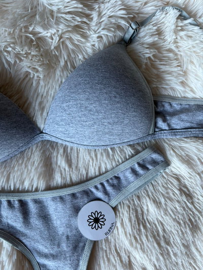 Conjunto taza soft de algodon - GRIS - Art7003