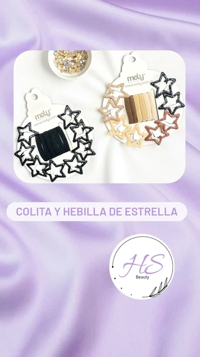 Set colitas pelo con hebillas estrellas