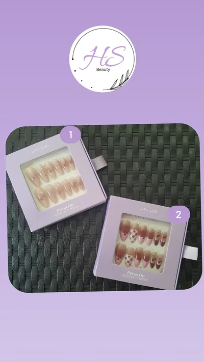 Uñas postizas Almendras decoradas