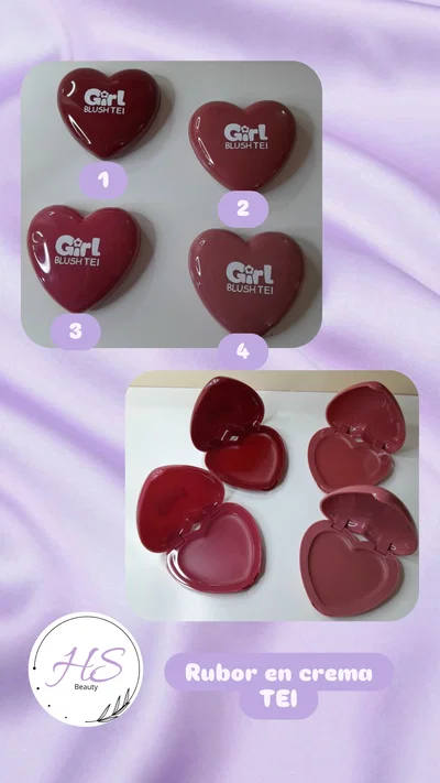 Rubor en crema corazón TEI