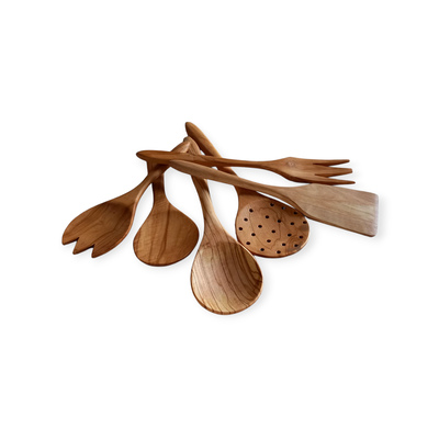 Set 6 utensilios de madera de Olivo 