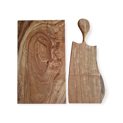 Tabla rectangular + tabla con mango de Olivo 